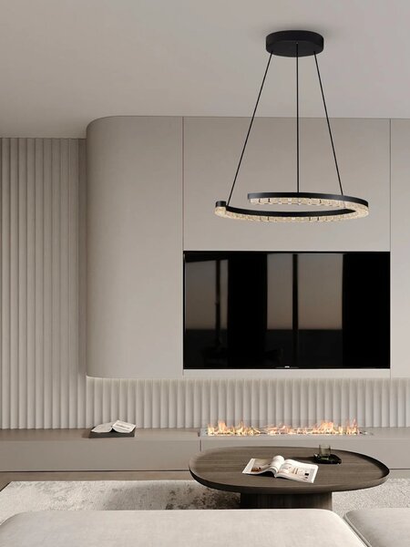 LED moderný luster Gleamy 46 Čierna – Černá