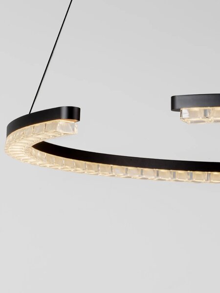 LED moderný luster Gleamy 65 Čierna – Černá