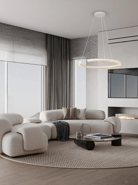 LED moderný luster Gleamy 65 Biela – Bílá