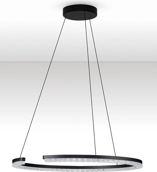 LED moderný luster Gleamy 65 Čierna – Černá