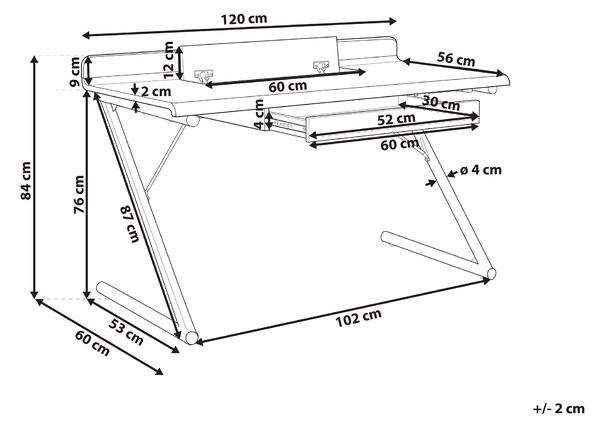 Pracovní stůl FOCUS 120 cm 60 cm se zásuvkami Bílá