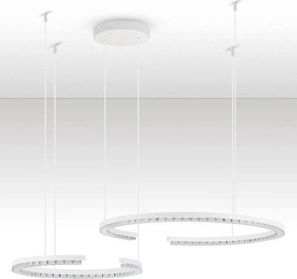 LED moderný luster Gleamy 2 Biela – Bílá