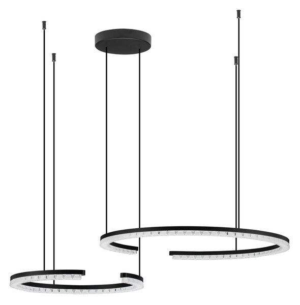 LED moderný luster Gleamy 2 Čierna – Černá