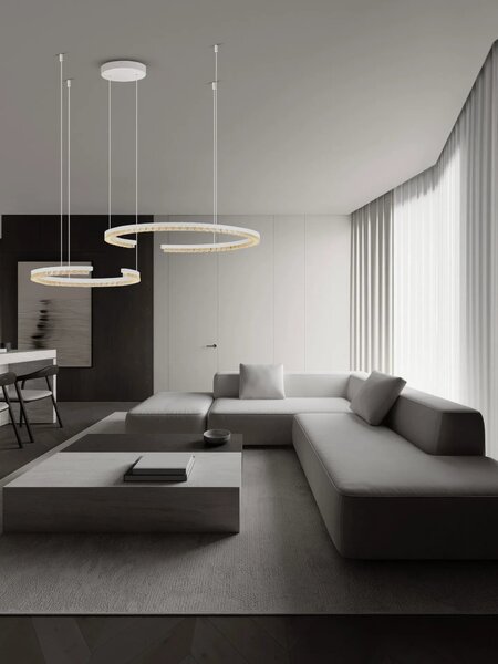 LED moderný luster Gleamy 2 Biela – Bílá