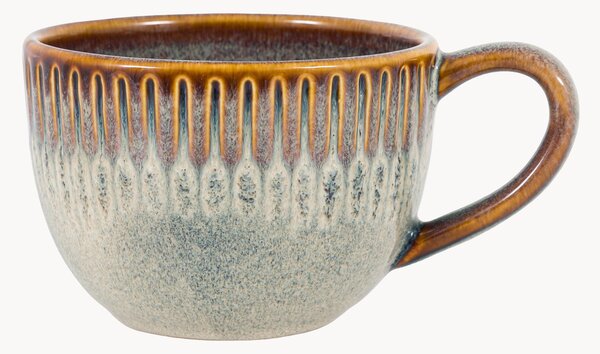 Sada porcelánových hrnků s drážkovaným okrajem Organic, 4 díly