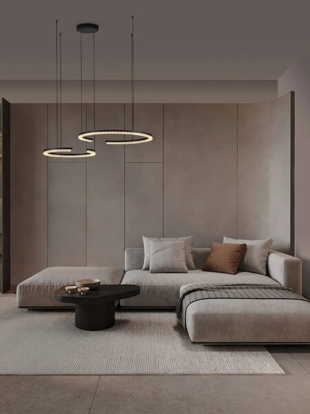 LED moderný luster Gleamy 2 Čierna – Černá