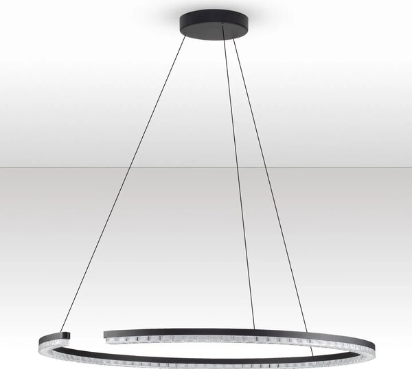 LED moderný luster Gleamy 85 Čierna – Černá