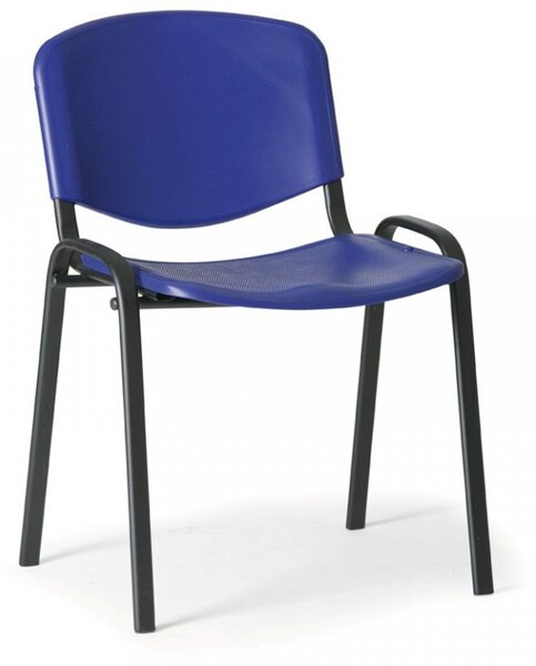 Konferenční plastová židle ISO, modrá Biedrax Z9517M, podnož černá