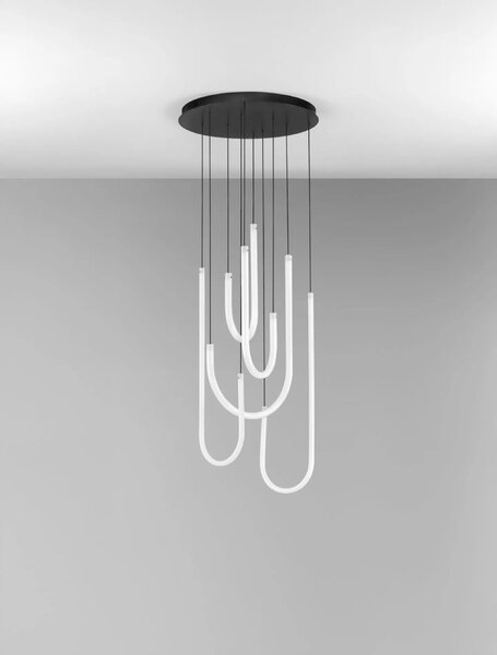 LED moderný luster Topaz 50 Čierna – Černá