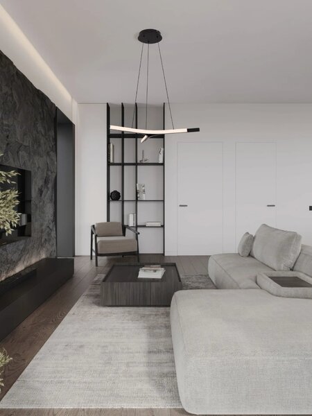 LED moderní lustr Nue černá