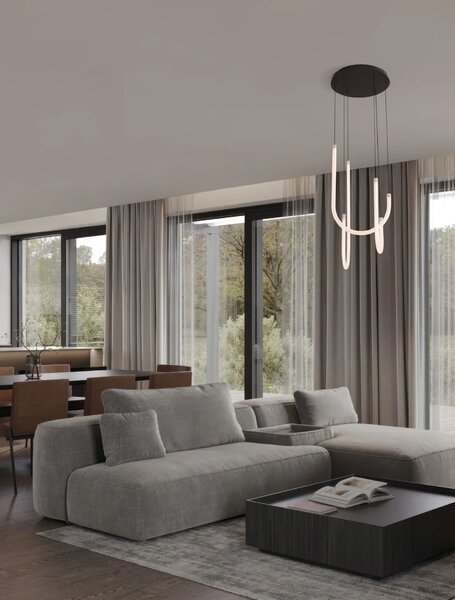 LED moderný luster Topaz 41 Čierna – Černá