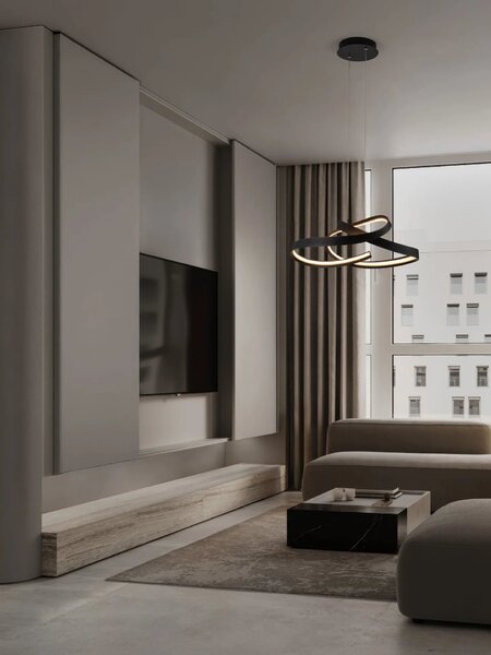 LED moderný luster Olia Čierna A – Černá