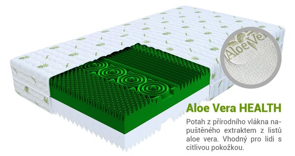 Wilsondo Vysoká pěnová matrace Derf 140x200 - potah Aloe Vera