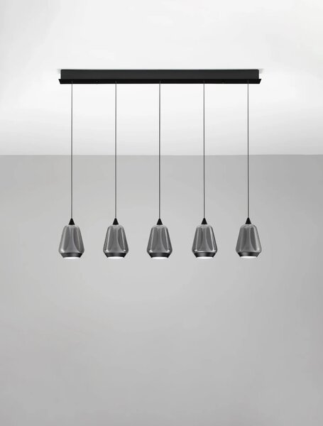 LED moderný luster Alish Čierna – Černá