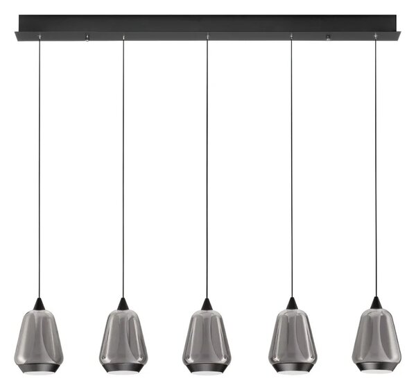 LED moderný luster Alish Čierna – Černá