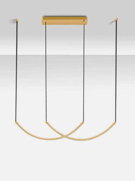 LED moderný luster Lazura Zlatá 65W