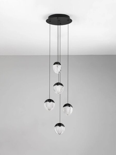 LED dizajnový luster Alicia Čierna 5 – Černá