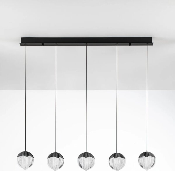 LED designový lustr Alicia černá 5 line