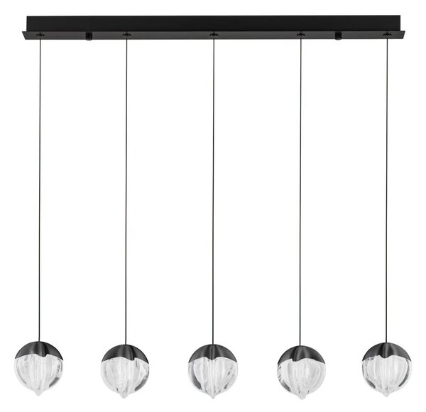 LED designový lustr Alicia černá 5 line