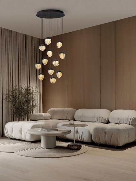 LED dizajnový luster Alicia Čierna 12 – Černá