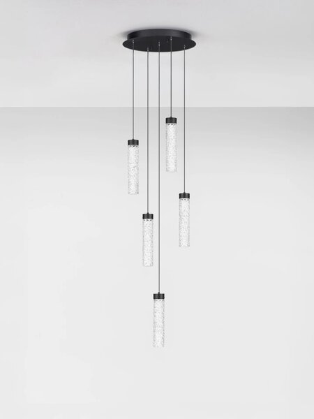 LED luster Zelon 5 – Černá
