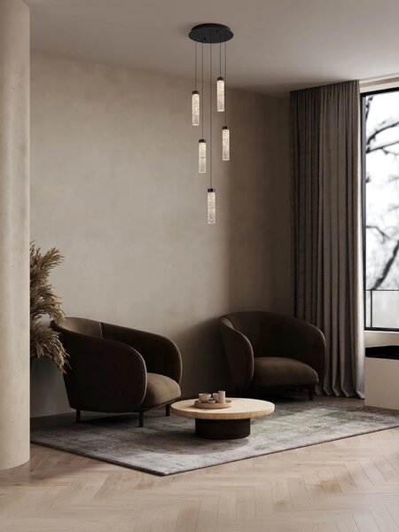 LED luster Zelon 5 – Černá
