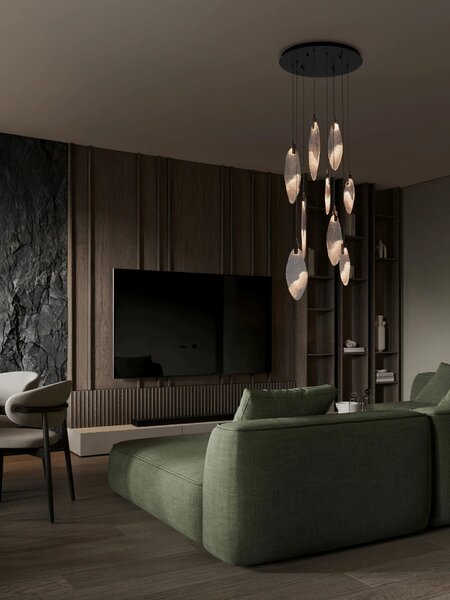 LED moderný luster Seriq 60 Čierna – Černá
