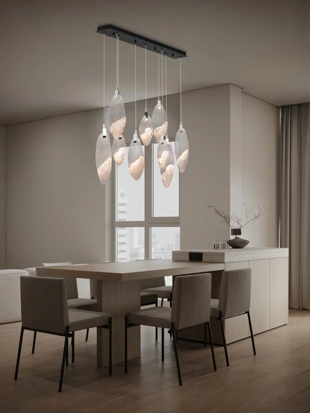 LED moderní lustr Seriq černá Line
