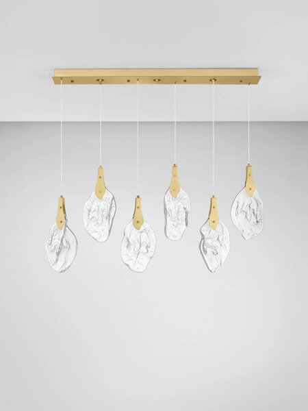 LED moderní lustr Bellina zlatá Line