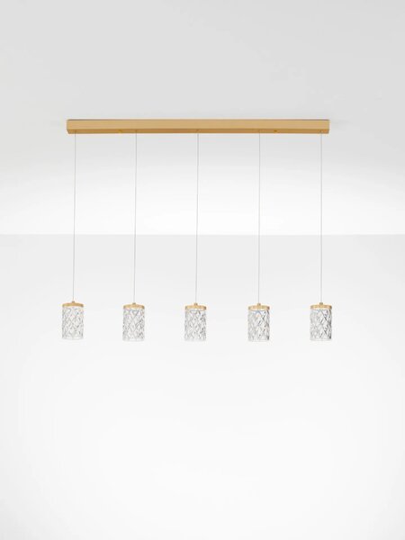 LED moderní lustr Phos zlatá 5 line