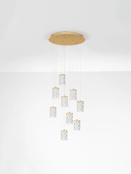 LED moderný luster Phos Zlatá 9