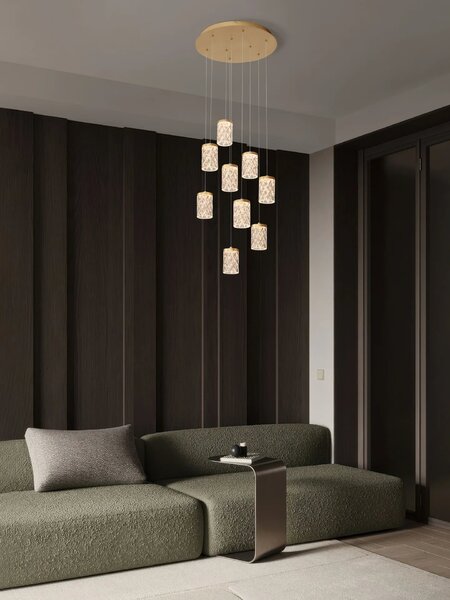 LED moderný luster Phos Zlatá 9