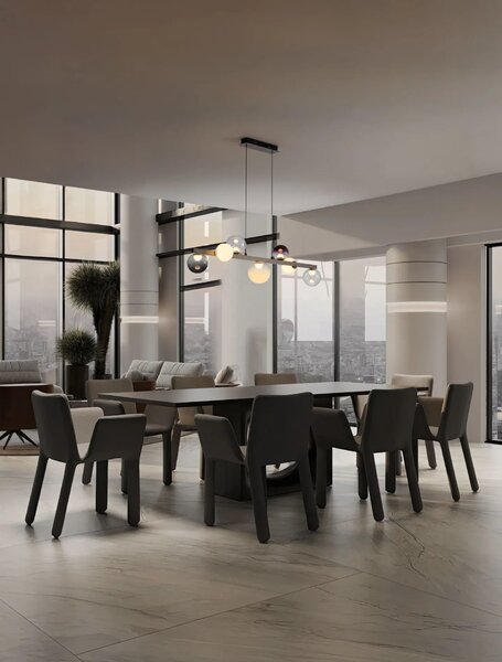 LED moderní lustr Silenzio čirá