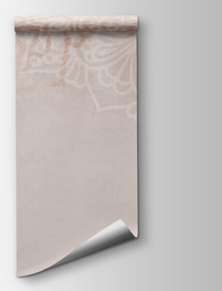 Fototapeta Bílé a růžové pozadí s bílými mandalami, Fototapety s pírky, Populární fototapety, t00873 - Tapeko.co.cz