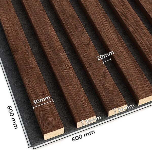 Lameo Akustický panel 3D na filcu - ořech 60x60cm