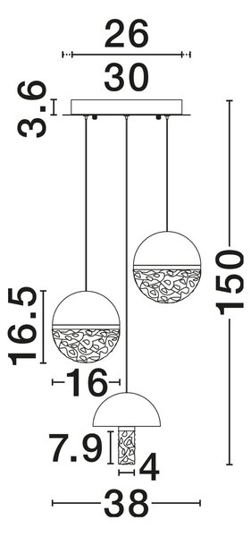 Dizajnový LED luster Dorin 18W A – Bílá