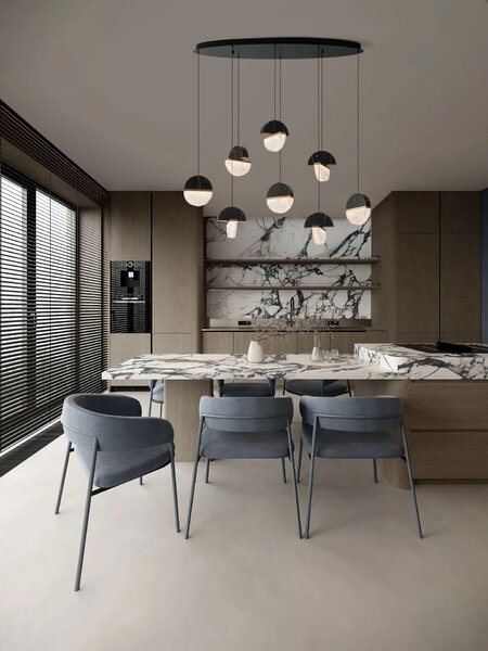 Dizajnový LED luster Dorin 48W A – Černá