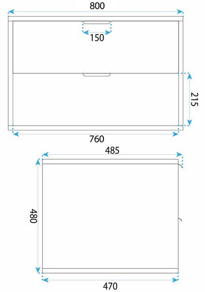 Koupelnová skříňka pod umyvadlo Rea Mono 80cm White