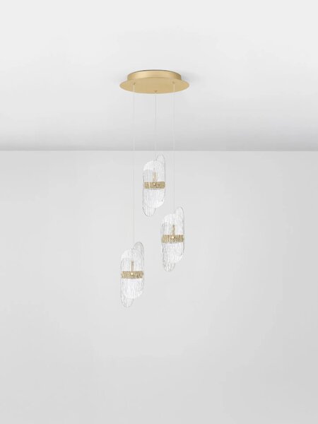 LED minimalistický luster Lucien 3 Zlatá 2700K