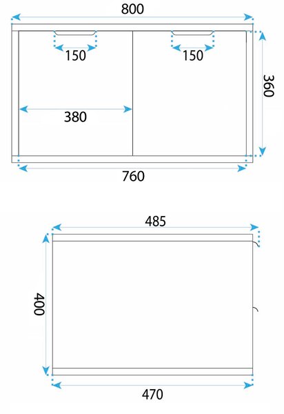 Koupelnová skříňka pod umyvadlo Rea Core 80cm White