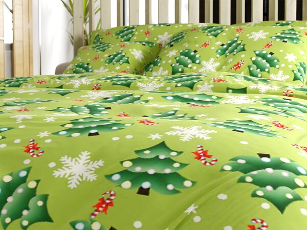 Povlečení z mikrovlákna CHRISTMAS TREE zelené Rozměr povlečení: 70 x 90 cm | 140 x 200 cm