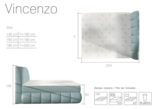 Eltap Čalouněná postel Vincenzo s úložným prostorem Materiál a barva potahu: Monolith 37 - tmavě zelená, Rozměr: 140x200
