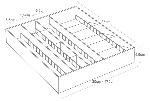Bílý plastový organizér na příbory Yamazaki Tower 30/47,5 x 35 cm