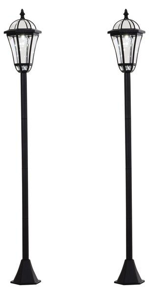 OUTSUNNY Sada dvou solárních luceren Ø18,5 x 129 cm černá