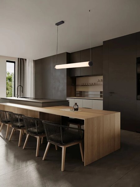 LED moderní lustr Glaze černá