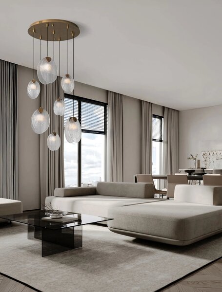 LED moderný luster Shelina Medená – Měděná