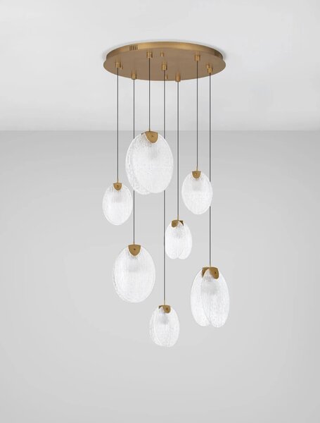 LED moderný luster Shelina Medená – Měděná