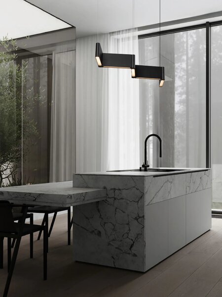 LED moderní lustr Flusso černá