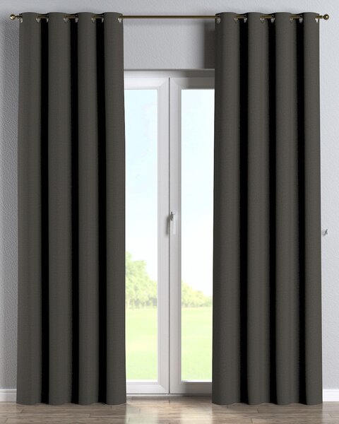 Závěs na kroužcích barva hnědá látka venkovní, pletený vzor