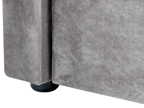 Rozkládací postel Umělý samet MONTARGIS 90 x 200 cm Světle šedá
